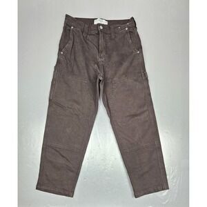VINTAGE Hollister Pants Mens Large Brown Baggy Double Knee Flat Front Workwear